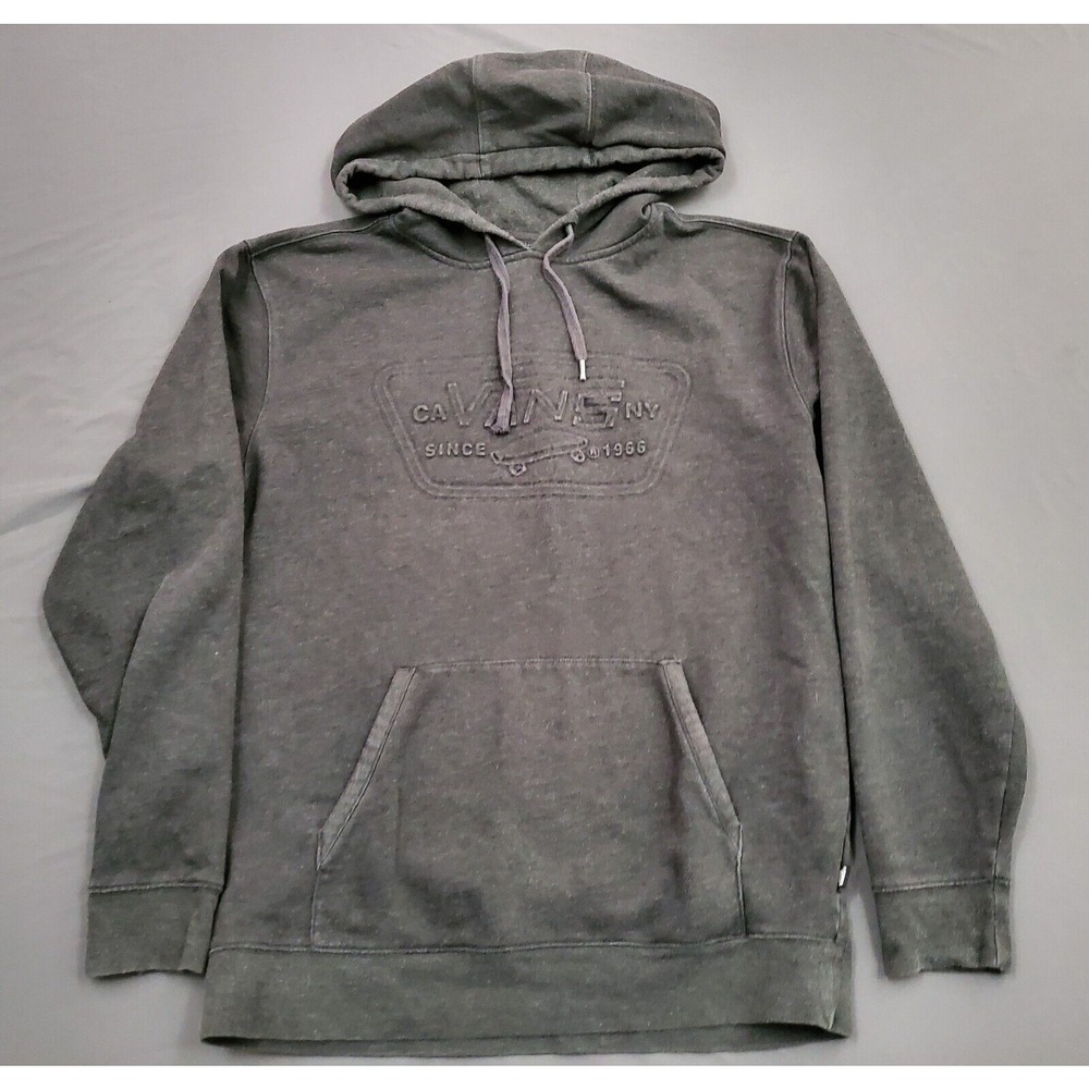 Vans Mens Pullover Hoodie Charcoal Gray Embossed‎ Logo VN0A3HPGBHH Medium